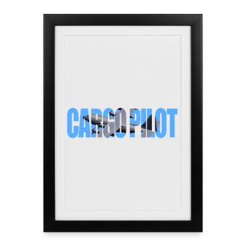 Cargo Pilot C-130 - Gerahmtes Poster (27 × 37 cm) - Schwarz - Vorne