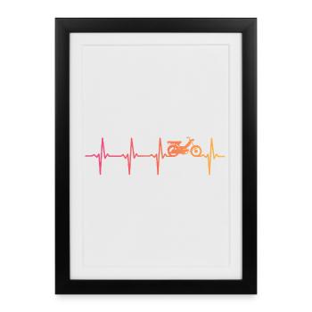 moped Sunset heartbeat moped - Framed poster (27 × 37 cm) - black - Front