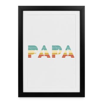 Papa Vintage Fishing Dad Angler Gift - Framed poster (27 × 37 cm) - black - Front