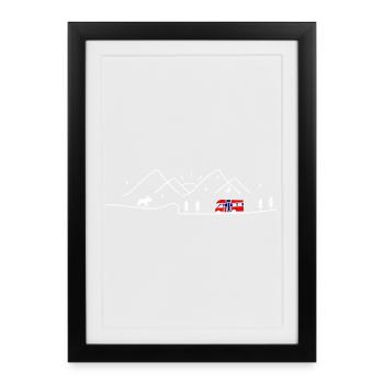 Norway Camping Motorhome Norway Design - Framed poster (27 × 37 cm) - black - Front