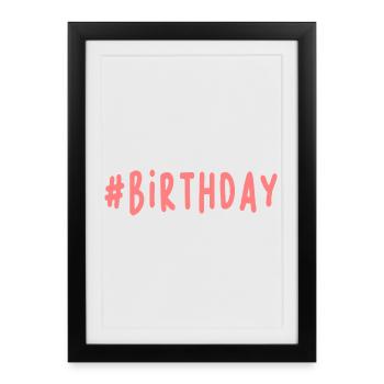 anniversary. HAPPY BIRTHDAY. Happy birthday. - Framed poster (27 × 37 cm) - black - Front