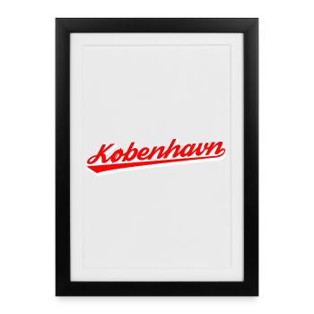 København Script Retro Logo - Affiche encadrée (27 × 37 cm) - noir - Devant