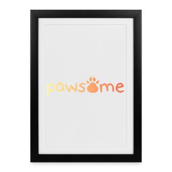 pawsome paw dog paw icon logo icon colors - Framed poster (27 × 37 cm) - black - Front