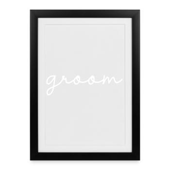 Groom Cool Matching Couple Wedding Party Mariage - Affiche encadrée (27 × 37 cm) - noir - Devant