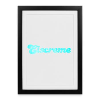 Eiscreme Eis Icecream naschen Sommer Urlaub cool - Gerahmtes Poster (27 × 37 cm) - Schwarz - Vorne
