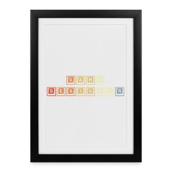 Game Design Vintage - Framed poster (27 × 37 cm) - black - Front