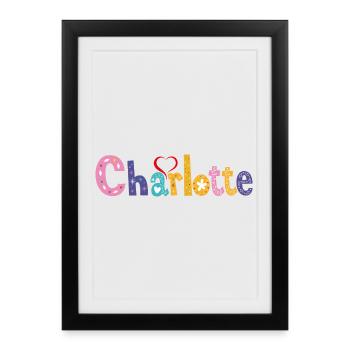 Charlotte Family Charlotte Name Custom Birthday - Framed poster (27 × 37 cm) - black - Front