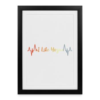 Palpitations cardiaques de yoga - Affiche encadrée (27 × 37 cm) - noir - Devant