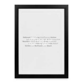 Schweizer Städte Chur - Gerahmtes Poster (27 × 37 cm) - Schwarz - Vorne