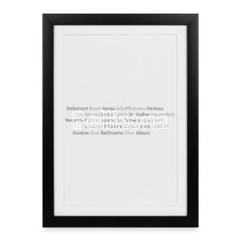 Villes suisses Bellizona - Affiche encadrée (27 × 37 cm) - noir - Devant