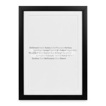 Swiss cities of Lausanne - Framed poster (27 × 37 cm) - black - Front