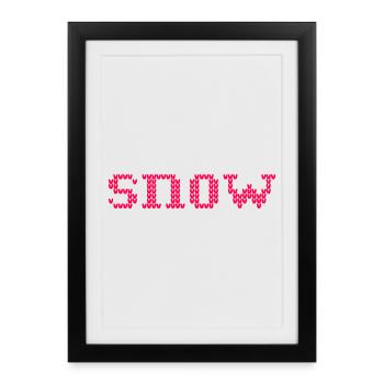 snow Knitwear Ski Holiday Winter Hut Magic Snow - Framed poster (27 × 37 cm) - black - Front