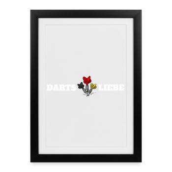 Darts ist Liebe - Gerahmtes Poster (27 × 37 cm) - Schwarz - Vorne