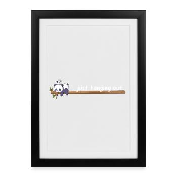 Just Hanging Out – Cute Panda Chill Design - Framed poster (27 × 37 cm) - black - Front