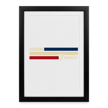 France - Angers - France - Flag - Stripes - Framed poster (27 × 37 cm) - black - Front