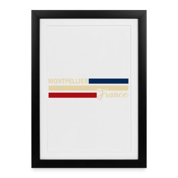 France - Montpellier - France - Flag - Framed poster (27 × 37 cm) - black - Front