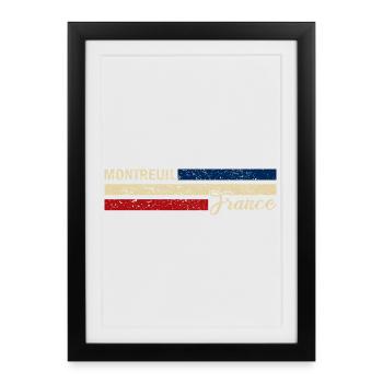 France - Montreuil - France - Flag Stripes - Framed poster (27 × 37 cm) - black - Front