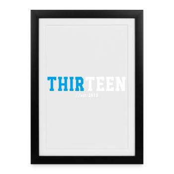 13th Birthday 2026 Thirteen Teen Gift Idea - Framed poster (27 × 37 cm) - black - Front