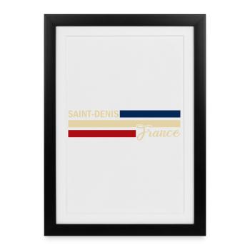 France - Saint-Denis - France - Drapeau - Affiche encadrée (27 × 37 cm) - noir - Devant
