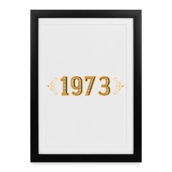 Légende depuis 1973 rétro 1973 - Affiche encadrée (27 × 37 cm) - noir - Devant