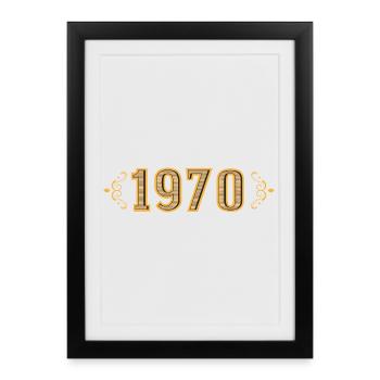 Legend since 1970 retro 1970's - Framed poster (27 × 37 cm) - black - Front