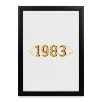 Legend since 1983 retro 1983 - Framed poster (27 × 37 cm) - black - Front