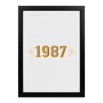 Légende depuis 1987 rétro 1987 - Affiche encadrée (27 × 37 cm) - noir - Devant