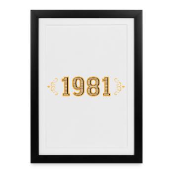 Legende seit 1981 Retro 1981 - Gerahmtes Poster (27 × 37 cm) - Schwarz - Vorne