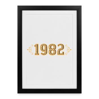Légende depuis 1982 rétro 1982 - Affiche encadrée (27 × 37 cm) - noir - Devant
