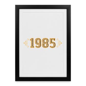 Légende depuis 1985 rétro 1985 - Affiche encadrée (27 × 37 cm) - noir - Devant