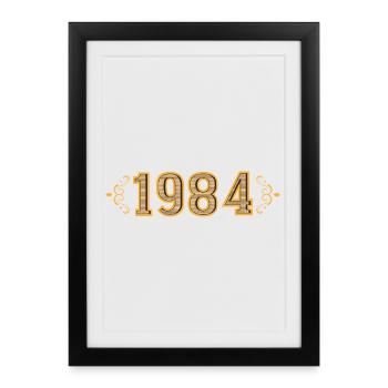 Legend since 1984 retro 1984 - Framed poster (27 × 37 cm) - black - Front