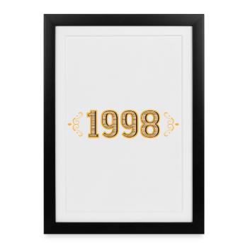 Legend since 1998 retro 1998 - Framed poster (27 × 37 cm) - black - Front