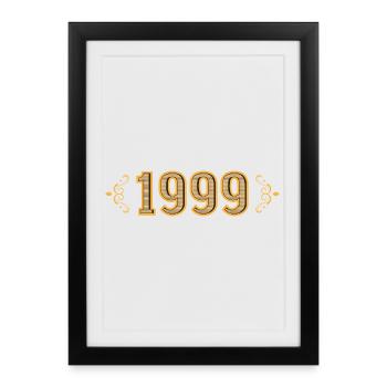 Légende depuis 1999 rétro 1999 - Affiche encadrée (27 × 37 cm) - noir - Devant