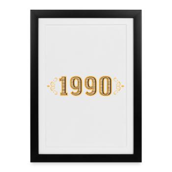 Légende depuis 1990 rétro 1990 - Affiche encadrée (27 × 37 cm) - noir - Devant