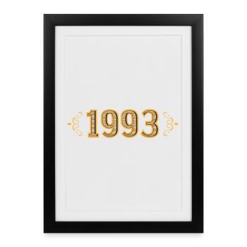 Legend since 1993 retro 1993 - Framed poster (27 × 37 cm) - black - Front