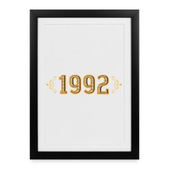 Legend since 1992 retro 1992 - Framed poster (27 × 37 cm) - black - Front