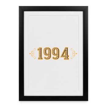 Légende depuis 1994 rétro 1994 - Affiche encadrée (27 × 37 cm) - noir - Devant
