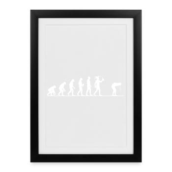 Évolution du Carnaval – Du singe au fou - Affiche encadrée (27 × 37 cm) - noir - Devant
