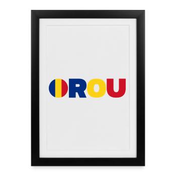 Roumanie - Affiche encadrée (27 × 37 cm) - noir - Devant