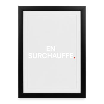 Overheating, humor, tiredness, work - Framed poster (27 × 37 cm) - black - Front
