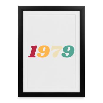 1979 Cadeau 1979 Anniversaire 1979 Rétro 1979  - Affiche encadrée (27 × 37 cm) - noir - Devant