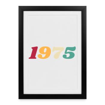 1975 Cadeau 1975 Anniversaire 1975 Rétro 1975  - Affiche encadrée (27 × 37 cm) - noir - Devant