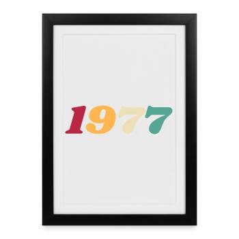 1977 Gift 1977 Birthday 1977 Retro 1977 - Framed poster (27 × 37 cm) - black - Front