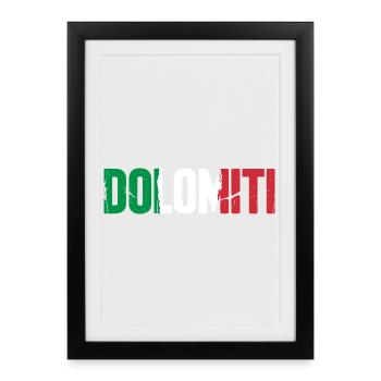 Dolomiti, Italie - Affiche encadrée (27 × 37 cm) - noir - Devant