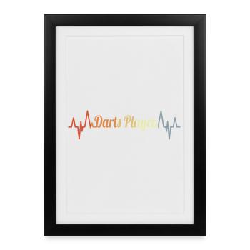 Darter Heartbeat Vintage Look - Affiche encadrée (27 × 37 cm) - noir - Devant