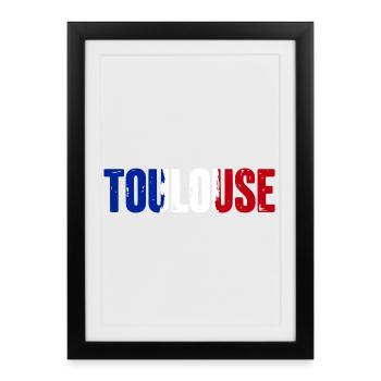 Toulouse, France - Affiche encadrée (27 × 37 cm) - noir - Devant