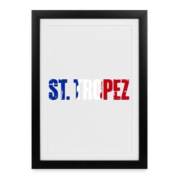 Saint-Tropez, France, Saint-Tropez - Affiche encadrée (27 × 37 cm) - noir - Devant