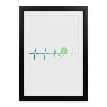 Padel Tennis Heartbeat Padel Player - Framed poster (27 × 37 cm) - black - Front