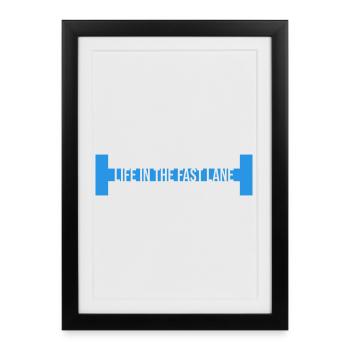 La vie dans la piscine flottante à toute vitesse, drôle de diction - Affiche encadrée (27 × 37 cm) - noir - Devant