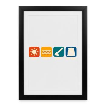 Sun Water Hacking Scrubber Funny Gardening - Framed poster (27 × 37 cm) - black - Front